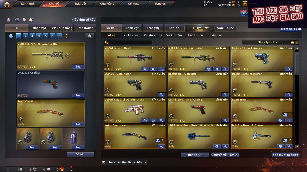 shop acc cf uy tin gia re